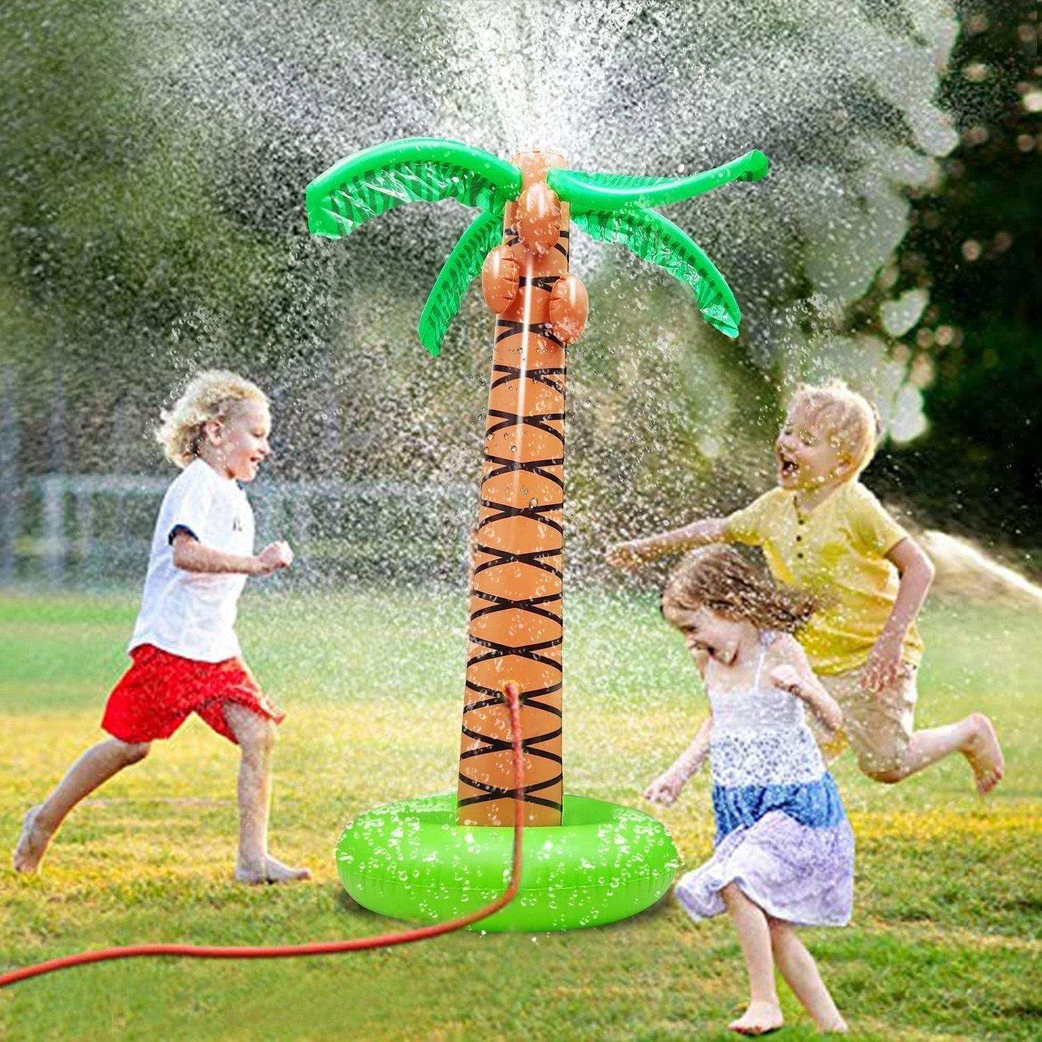 Children's PVC Inflatable Palm Tree Sprinkler, Outdoor Water Spray