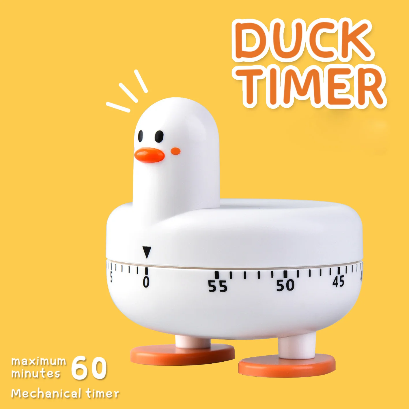 Cute Cartoon Little Yellow Duck Countdown Timer Pomodoro Study Visual Timer for Kids Productivity Mechanical  Kitchen Timers
