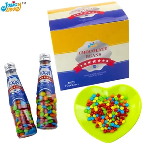 New Design Champagne Bottle Colorful Crispy Chocolate Bean Candy for Kids