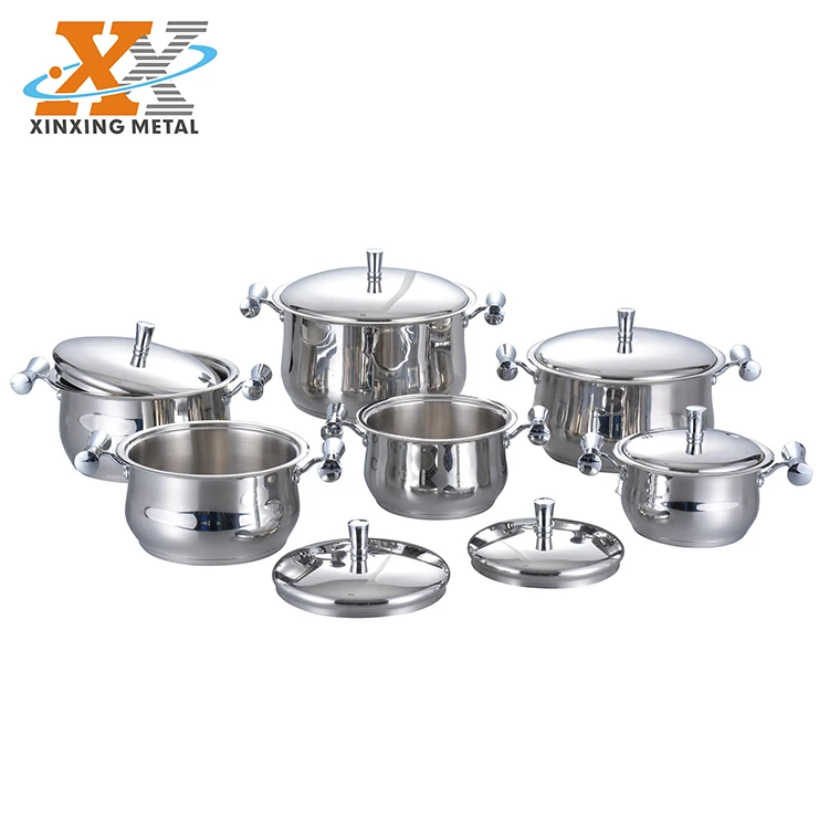 Moden Style 12 Pcs Pots And Pans Sets Stainless Steel Cookware Set With Glass Lid manufacture