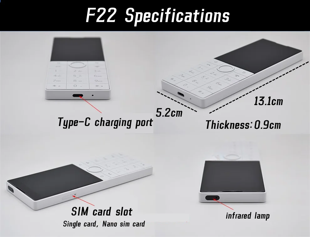 Duoqin F22 Mini Touchscreen Mobile Phone, Android 11, 2GB RAM