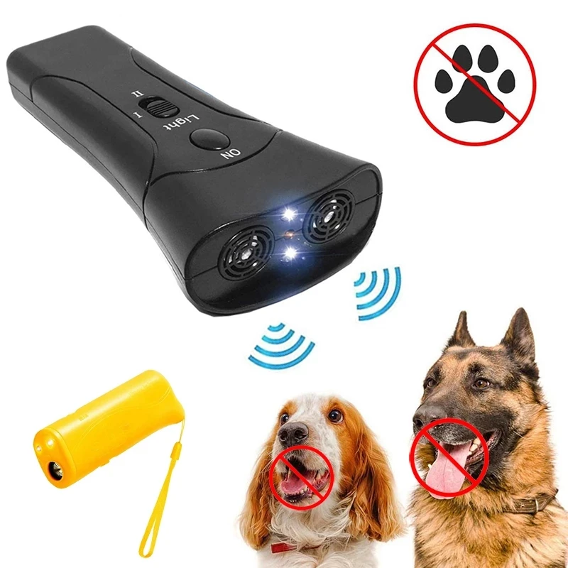 Handheld Led Ultrasonic Dog Trainer Pet Anti Barking Repeller Anti