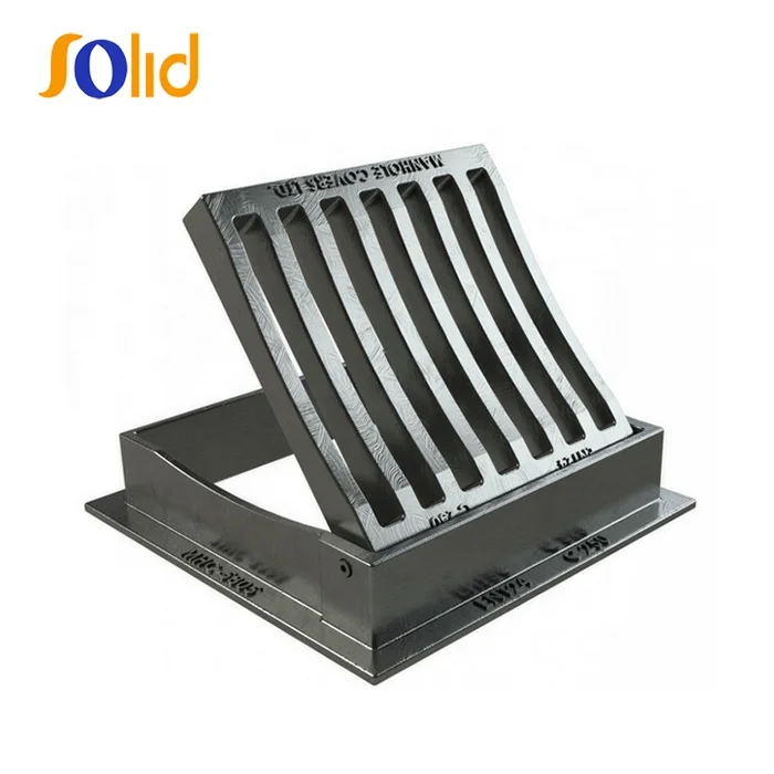 EN124 Ductile cast iron square sewer manhole cover and floor drain grate