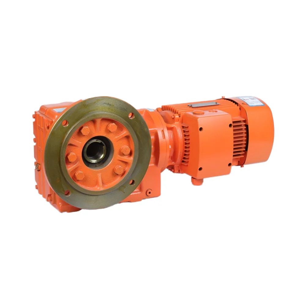 Factory Custom High Efficiency K Series Hard Face Helical Gear Reducer with Output Flange