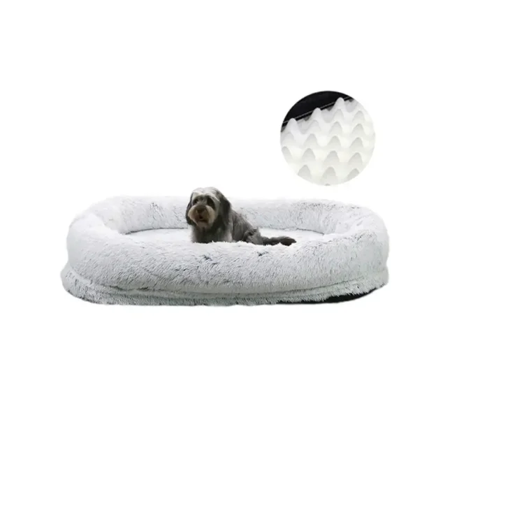2023 Petdom Giant Round Plush Dog Bed For Human Dog Bed Round Long