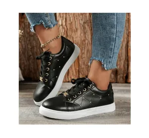 2026 Spring and Autumn New Large Size Women's Flat Small White Round Head Simple Solid Color Casual Shoes Women