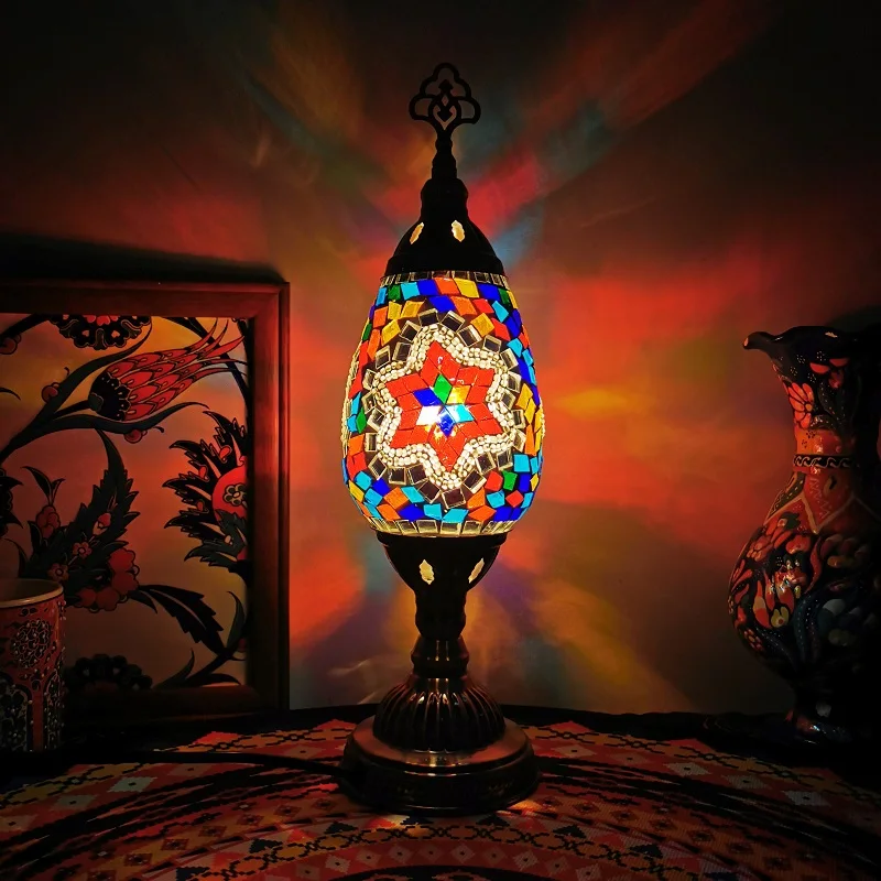 Mosaic Lamp - Turkish Table Lamp for Retro Living Spaces