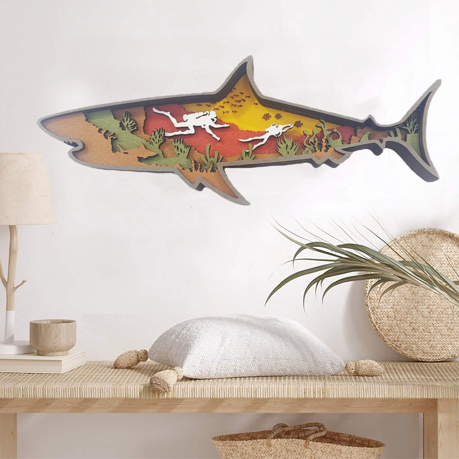最も  押し花アート 木製箱入り 化石 魚 その他