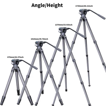 The Newest Heavy Duty Carbon Fiber  Tripod  With Fluid Ball Head  for Camera and Shooting Tripod  Camera  Tripod for Hunting  DM detail image