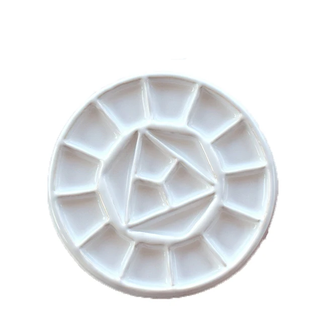 Художественная краска лотки для смешивания цветов Палетка рисования керамическая круглая палитра краски белая Акварельная Палитра на заказ