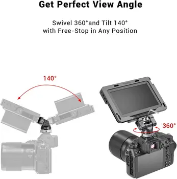 Smallrig Field Monitor Mount Holder with Cold Shoe and 1/4" Inch Screw for 5 Inch and 7 Inch Monitor -BSE2346 detail image