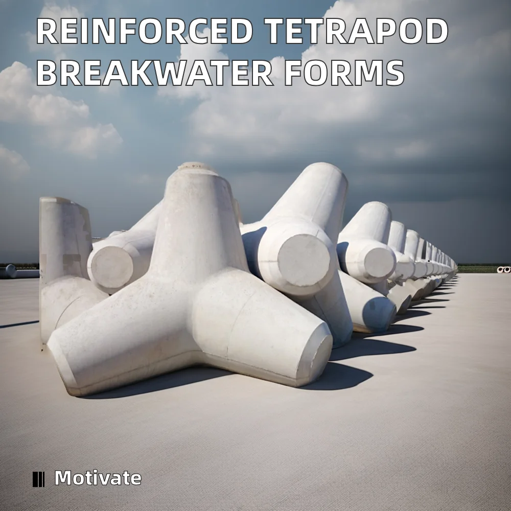 Reinforced Beach Breakwater Tetrapod Injection Mold C20 C30 Grade Concrete Metal Steel Triangular Pier Reusable Plastic Multiple