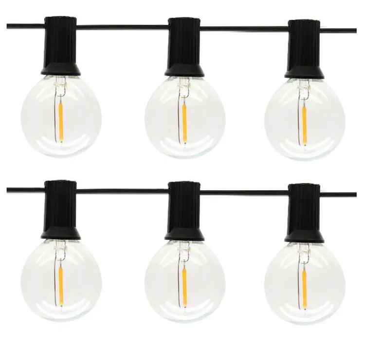 G40 Globe Solar String Light 25 Clear Led Bulbs Vintage Backyard Patio Bulb Hanging Indoor Outdoor Lights