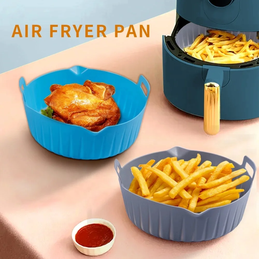 1pc Black Silicone Air Fryers Oven Baking Tray Square Replacement Kitchen  Grill Pan Airfryer Kitchen Fried Chicken Basket Mat