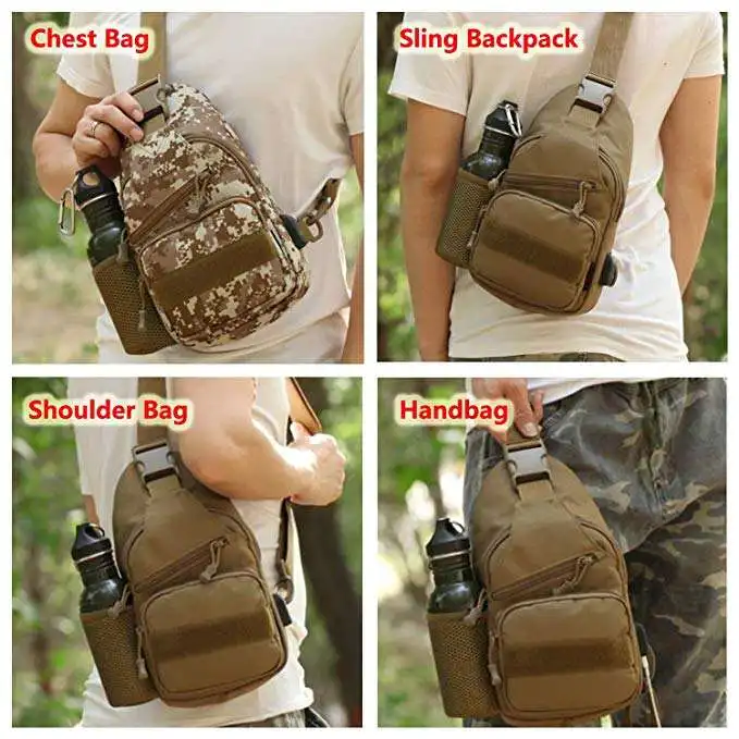 Digital Camouflage Men Sling Bag,Rover Hiking Camouflage Tactical Sling