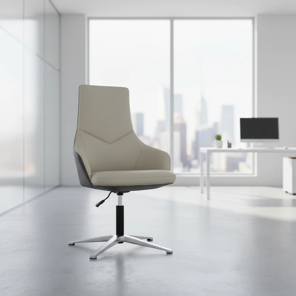 Four-star Base Modern Ergonomic Leather Executive Office Computer Chair with Adjustable Height and Aluminium Frame 2
