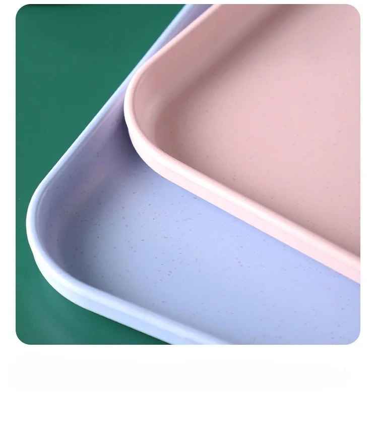 Sourcing Map Lot De 4 Plateaux De Service Rectangulaires Rose - 38,1 X 27,6 Cm Plastique PP Résistant