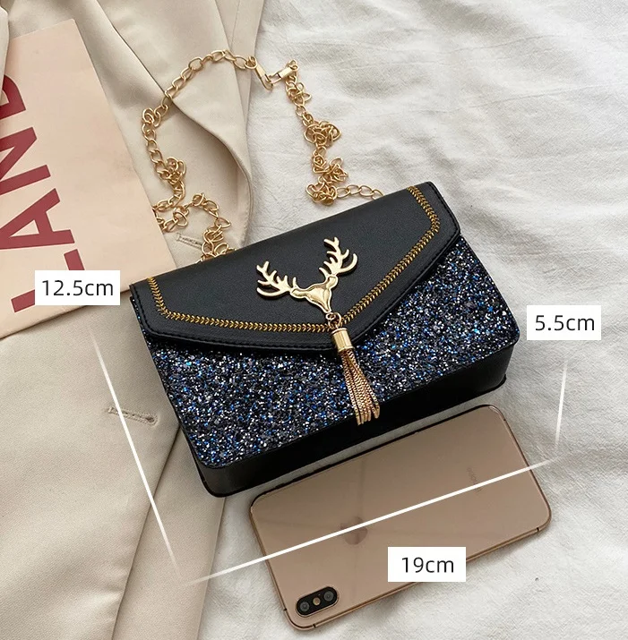 Women Fashion Tassel Mini Chain Handbags Dinner Retro Party Custom Lady Purse Crossbody Shoulder Bag