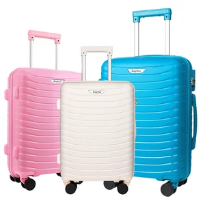 custom logo PP Spinner Luggage 3-Piece Set with Lock for Unisex Travel-Trolley Suitcases