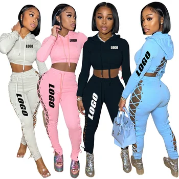Ch86 Custom Logo Sets Tracksuits Two Pants Suit 2 Piece Women Fall ...