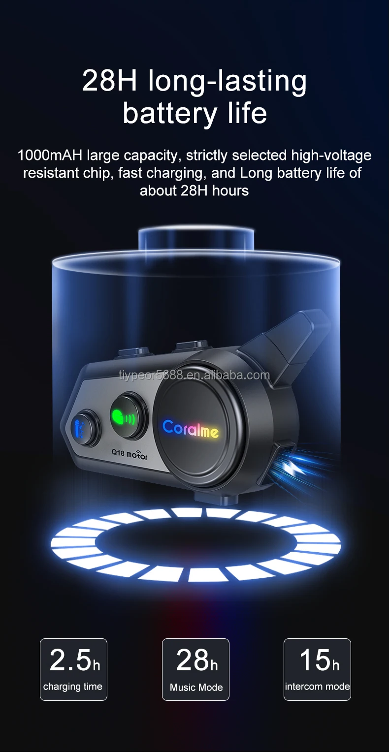 product tiypeor motorcycle intercom 1000 meter mesh bt intercom with music sharing helmet speaker headset intercom-7