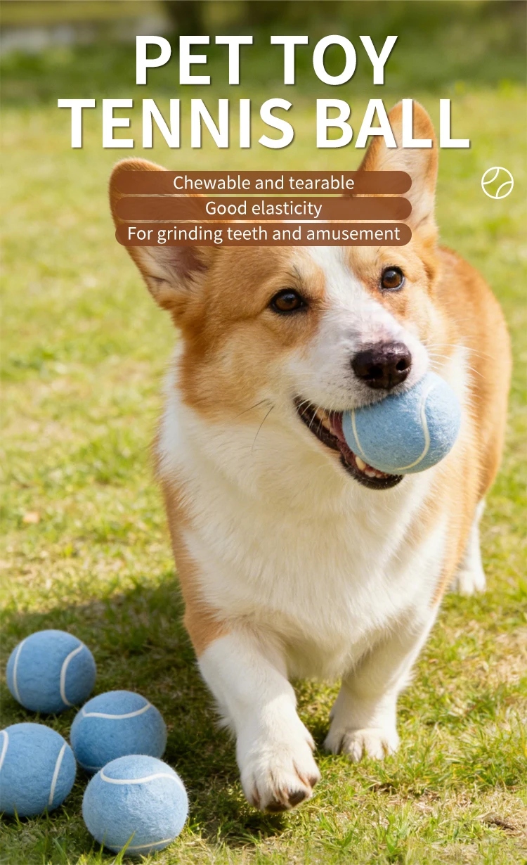 Eco-Friendly Throwing Dog Chew Toys Wholesale Rubber Pet Tennis Balls Interactive Dog Toy Ball