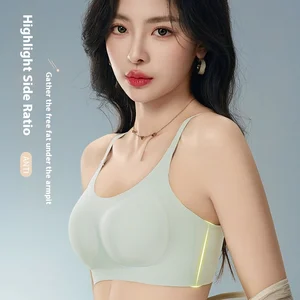 Original Jelly Soft Support Sexy Bra for Women Small Chest Push-Up Non-Marking Latex Anti-Sagging Parammary Breathable Solid Cup
