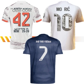 OEM Service 24/26 Player/Fan Version Home/Away Jersey Custom Name Season Soccer Wear for Adults Kids Football Team Club
