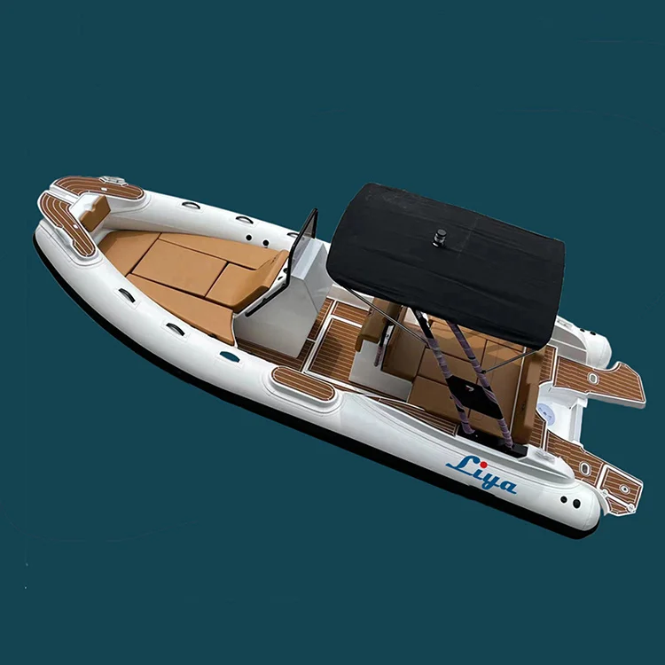 Liya CE Certificate  Hypalon PVC 22ft RIB Inflatable Boat Inflatable Fishing Rowing Boats