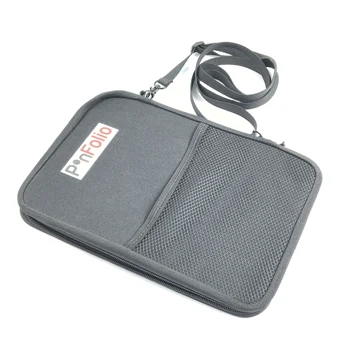 Leather and Polyester Oxford Cloth Material Badge Storage Zipper Bag EVA Product Type for storage