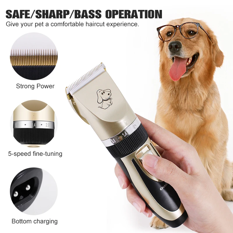Professional Pet Hair Trimmer Dogs Grooming Clipper Groomer Kit Usb