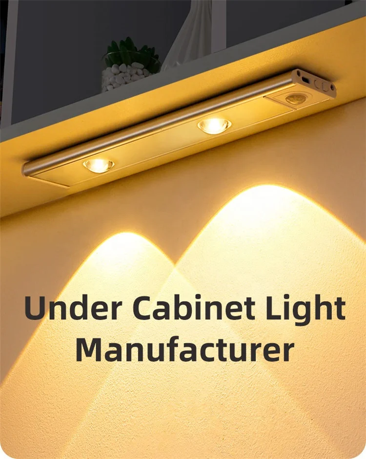 Wholesale Factory Magnet Suction Motion Sensor Light LED 4000K 40cm Indoor USB Wireless Bedroom Bathroom Under Cabinet Lamp