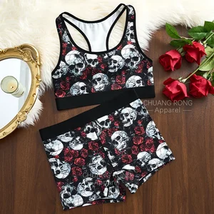 All Saints Solid Thin High 2 Piece Shorts Set Comfortable Breathable Large Chest Beautiful Small Back Large Size Underwear
