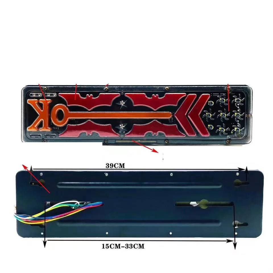 24V Truck Trailer Running Water Steering LED Tail Light 1