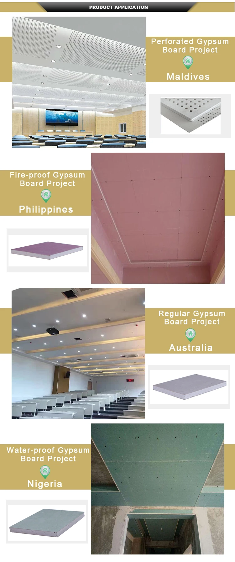 Low Price High Quality Gypsum Board Plasterboard  Drywall  Natural Gypsum