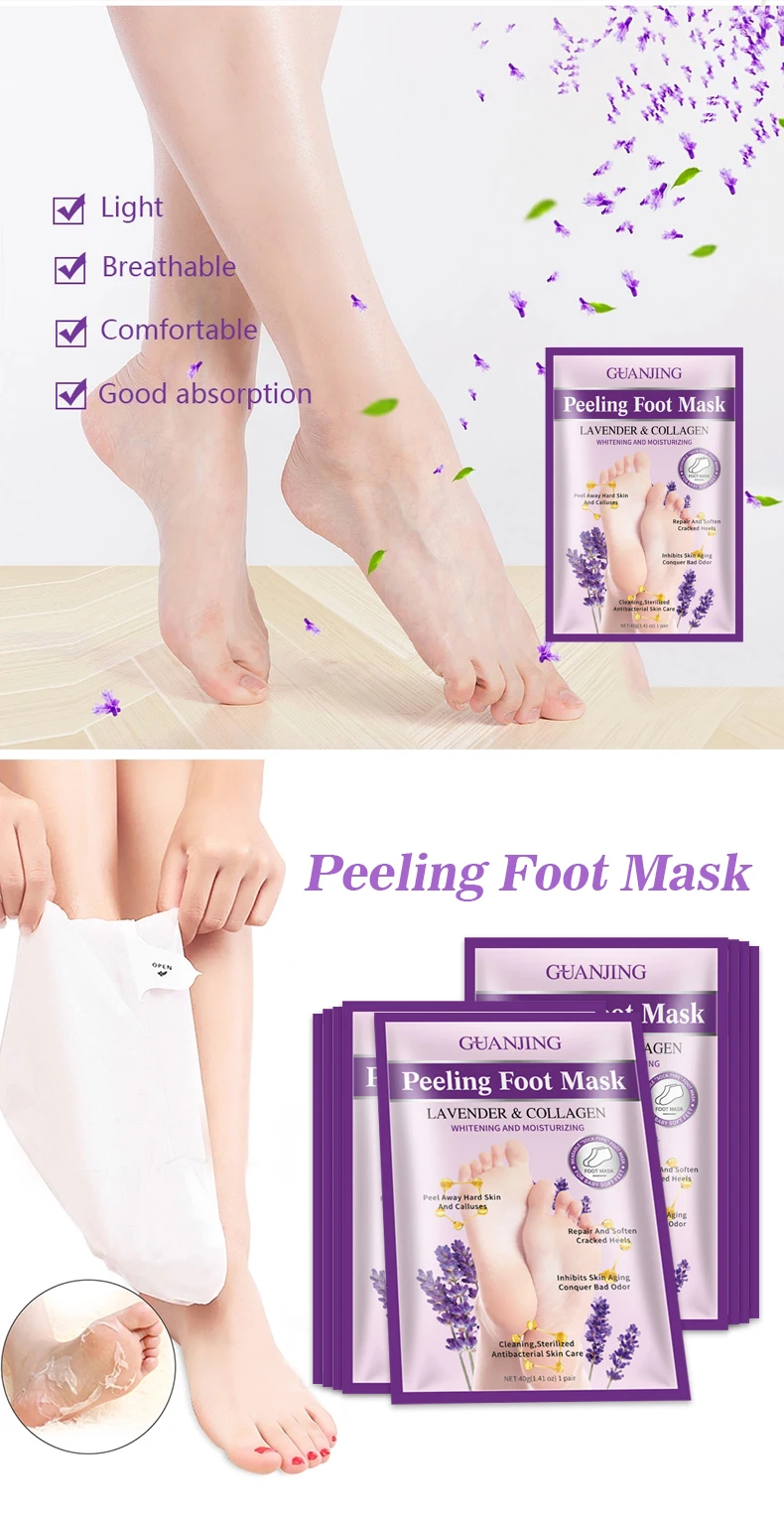 Foot Exfoliation Peeling Mask Lavender Remove Dead Skin Nourishing Whitening Foot Mask