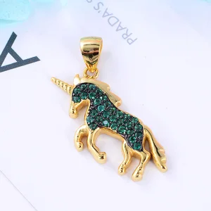 POLIVA New Trend Jewelry 3A Cubic Zirconia Pendants 925 Sterling Silver K Gold Plated Unicorn Pendant