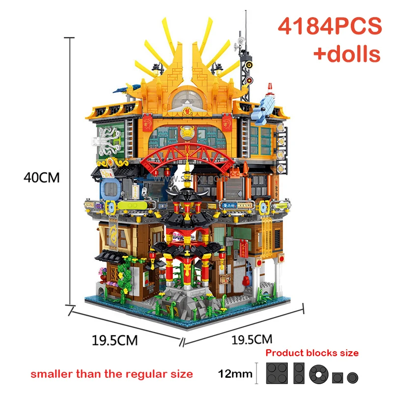 ZHEGAO 00982 Creative Expert City Street View Brick Modular House