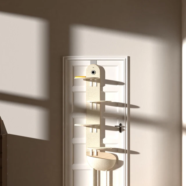 Wholesale High Quality Solid Wood Door Hanging Cat Scratcher Shelf Tree Climbing Frame For Cats