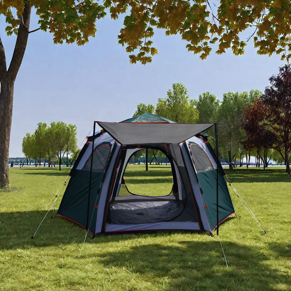 Wind Valley Seer Populêre Voloutomatiese Een-slaapkamer Vier-seisoen Buitemaak-kampeertent met Vinnige Opening, Opvoubaar en Reënbestand Toerusting vir