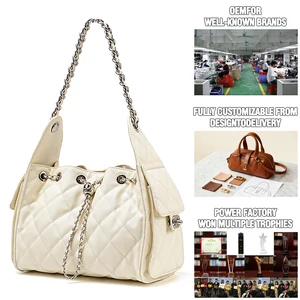 Custom Handmade Women's Genuine Leather Diamond Lattice Hobo Bag Removable Shoulder Strap Magnetic Closure Large Capacity