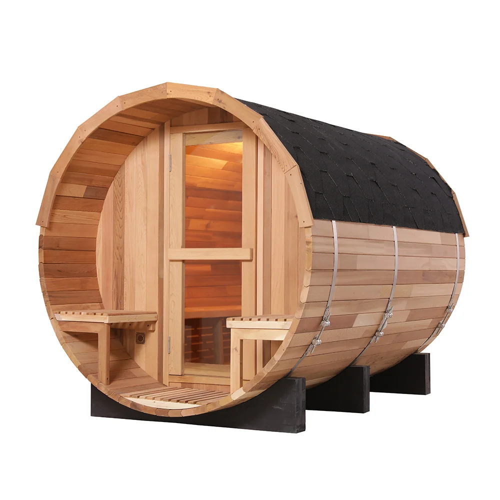 Saunas Weston Canopy Barrel Sauna Kit - Outdoor Barrel Sauna Room - Buy 7  3ft Barrel Sauna,Deluxe Barrel Sauna 6ft,Rustic Cedar Barrel Sauna Product  on 