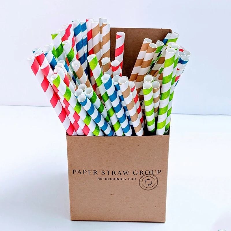 Eco Friendly Biodegradable Party Decorative White Kraft Paper Straws Reusable Coffee Cups Large Caliber Paper Straw For Drinking manufacture