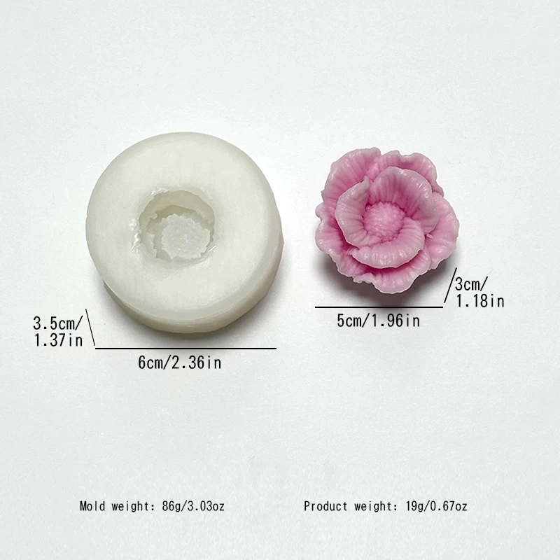 7 Pièces Moules Silicone Fleurs 3D - Roses, Pivoines, Oeillets Pour Bougies, Savons, Chocolat