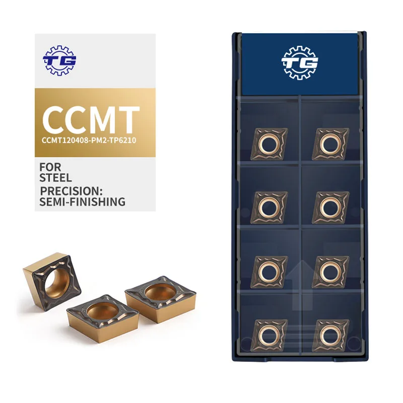 تي جي CCMT120408-PM2-TP6210/TP6110 إدراج كربيد CNC، طلاء CVD، أدوات الدوران الخارجية، تعبئة قطعة العمل البلاستيكية، OEM