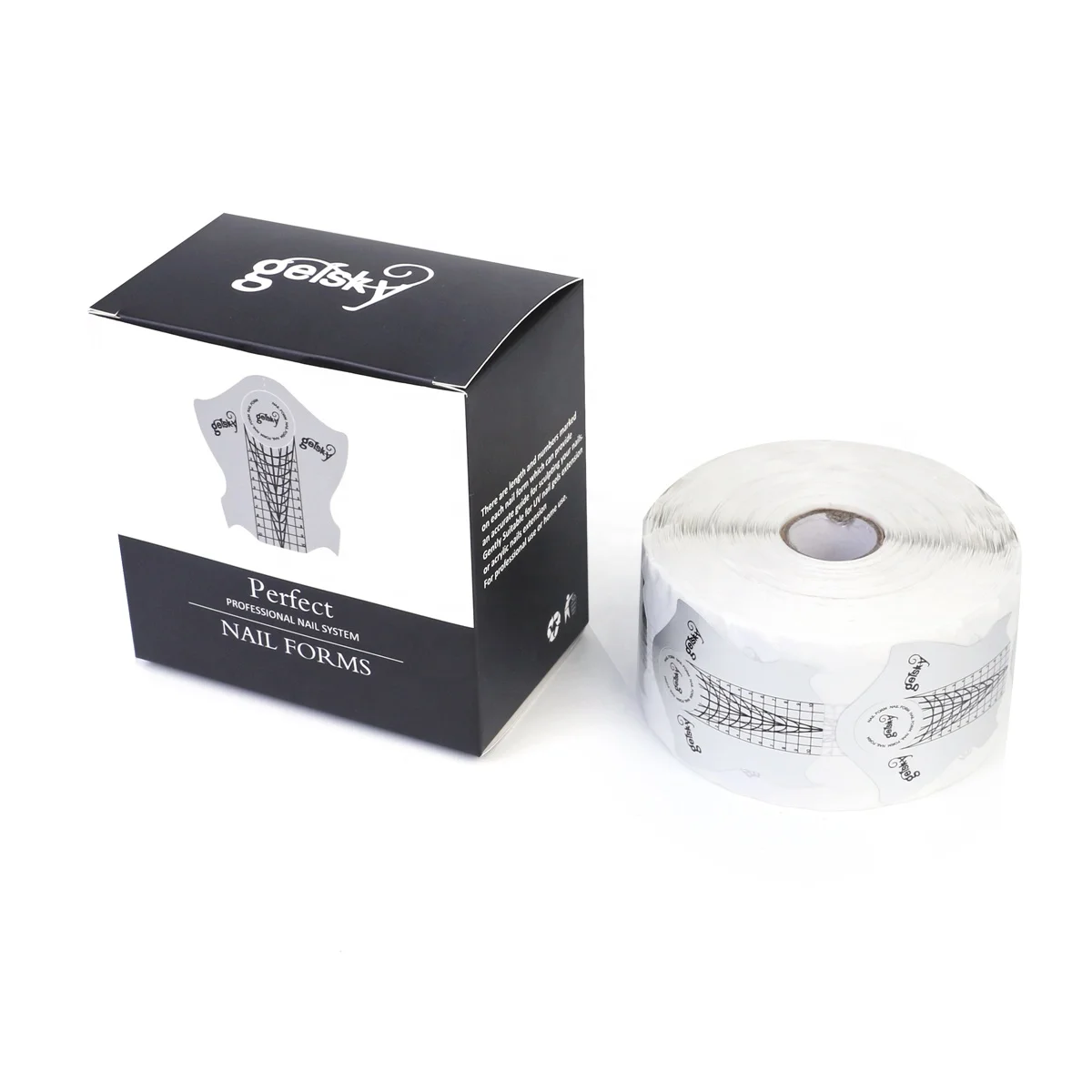Gelsky Nail Extension Forms 157G 200G Paper Aluminium Holographic Dual Nail Forms