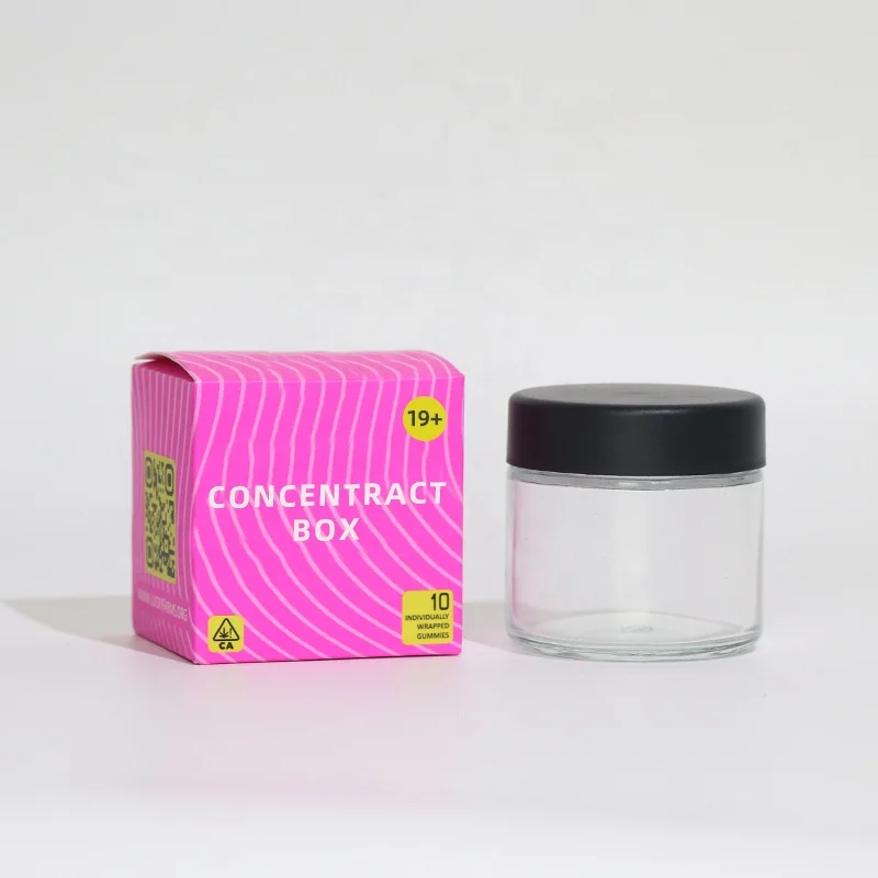 Custom Concentrate Dab Wax Glass Extract Containers Packaging Paper Boxes Jar Packaging Card Box