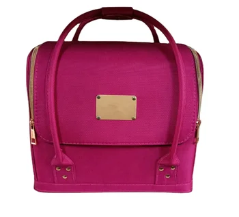 Large capacity travel cosmetic storage bag portable travel  nylon makeup bag nails polish bag with trays