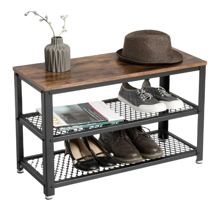 Simple Multilayer Metal Shoe Cabinet Economical Indoor Storage Door for Small Space Dustproof Entrance Stool Small Shoe Rack