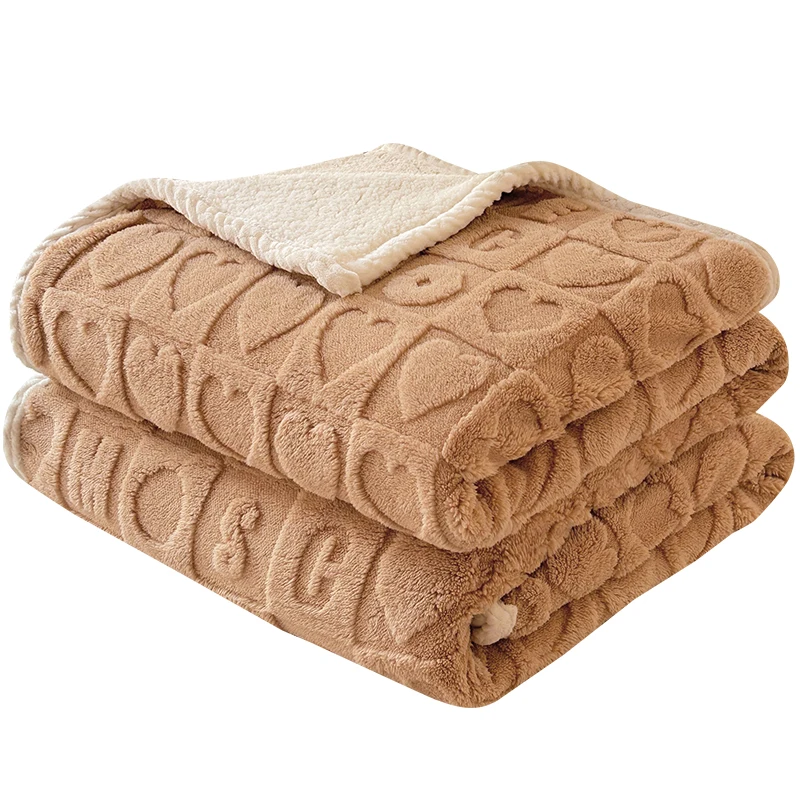 Double Layers Warm Blanket for Winter Vietnam Manufacture Customized Lamb Wool Blanket for Bed Sheet